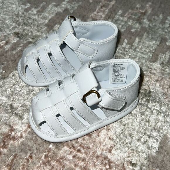 NWOT JANIE AND JACK WHITE SANDAL 0/3M - Picture 1 of 5